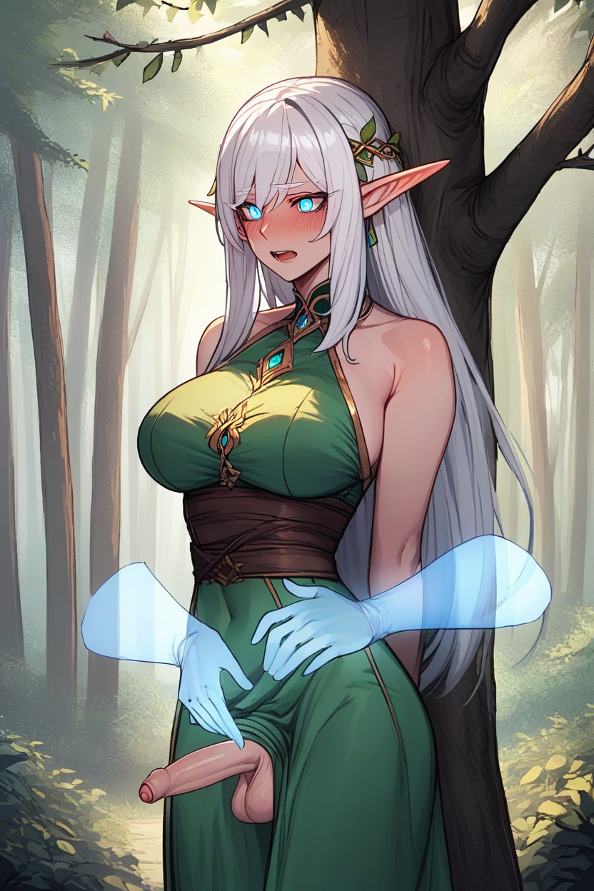 Confused Face, Bust Shot, Micropenis Futa Elf Hentai AI Porn