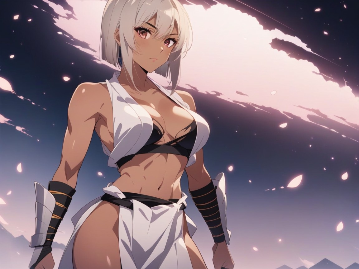 Silver Neon Fog, 拉丁裔女性, 武士铠甲 AI黄片