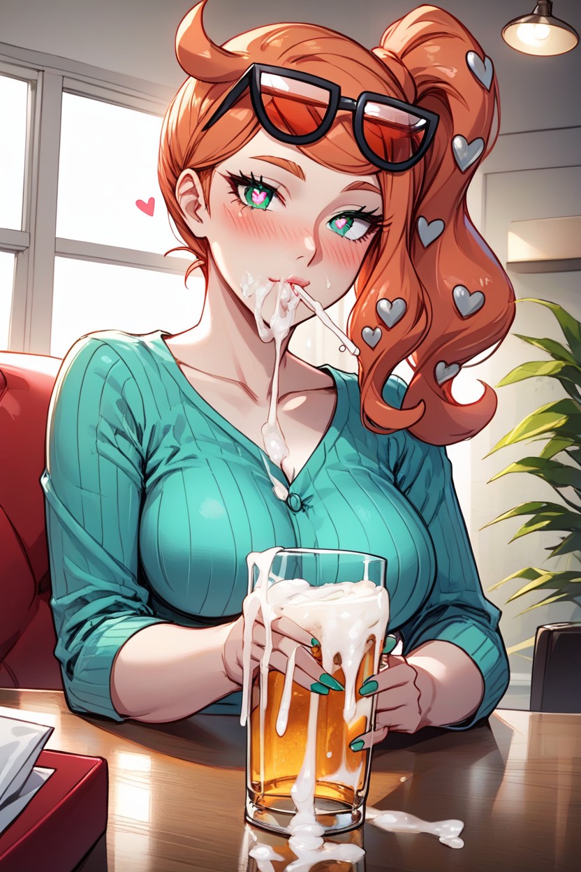 Nail_polish, Wide Angle, Heart_hair_ornament Hentai AI Porn