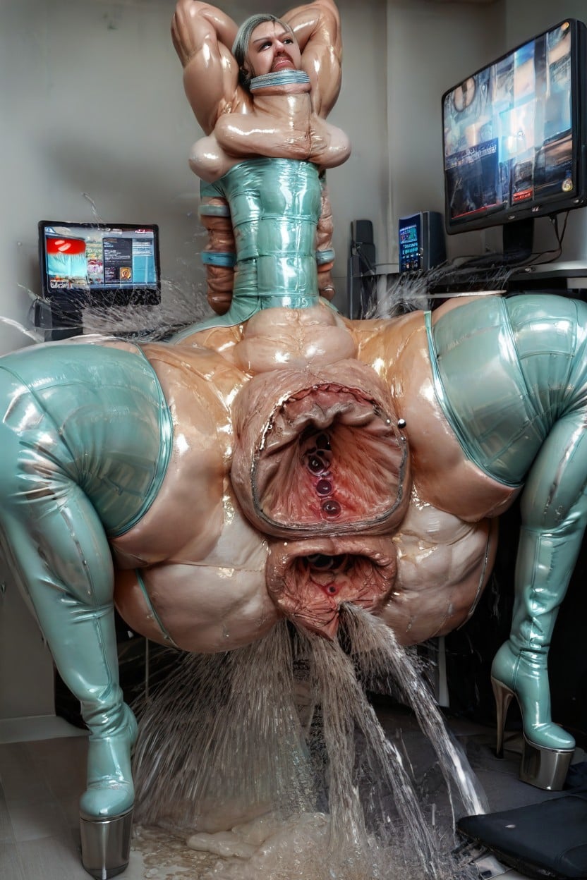 In Streamer Youtube Room, Extremely Massive Veiny Breasts, Visible Cervix AIポルノ
