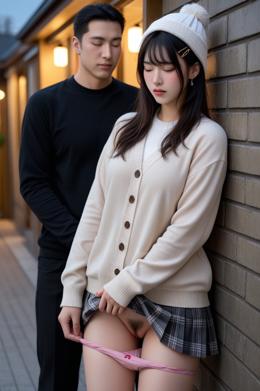 A Man Is Standing And Leaning Against The Wall, Snow, 18+ AI國產黃片