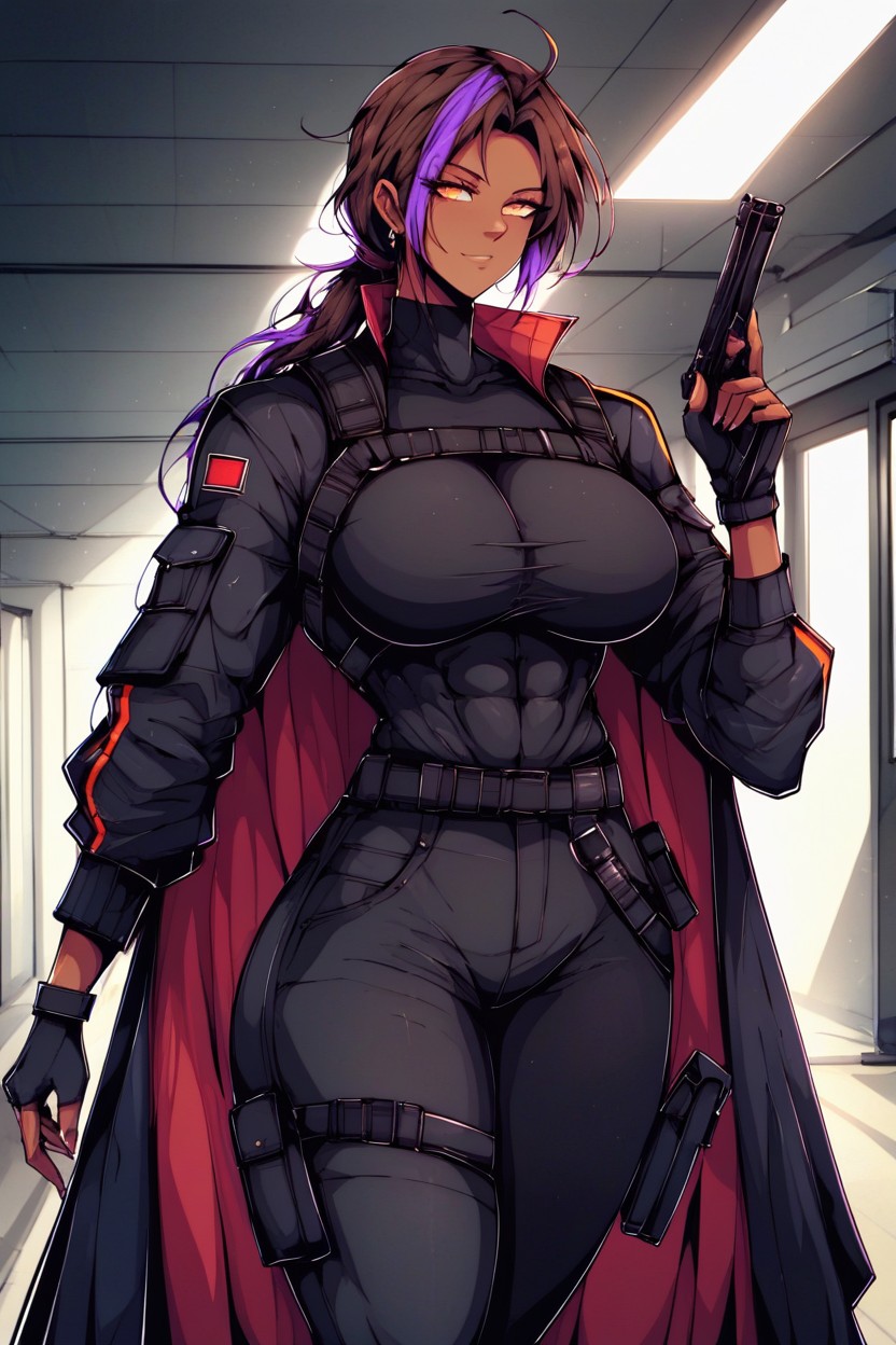 Huge Saggy Tits, Long Sleeves, Thigh Straps Hentai AI Porn