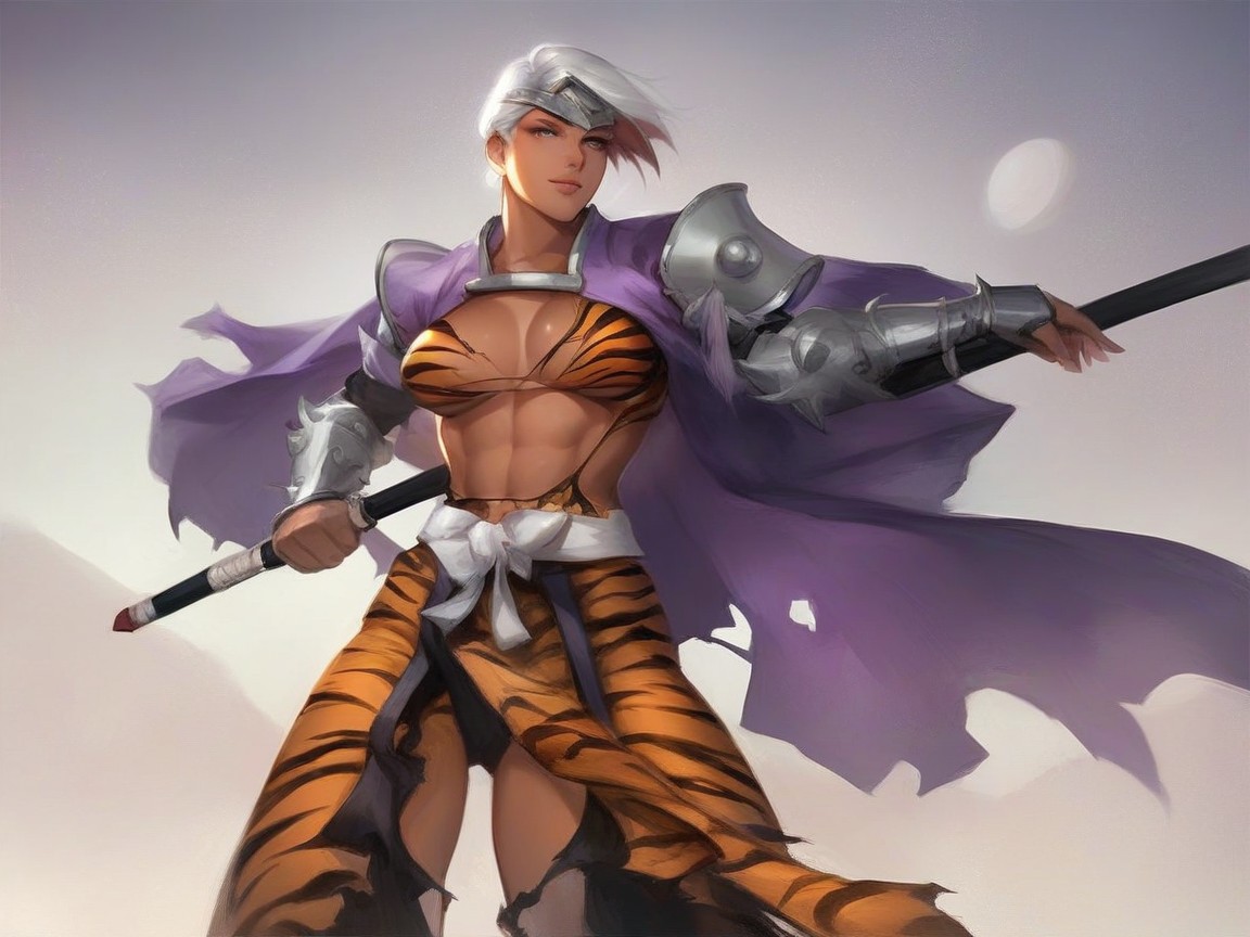 Golden Brown Tan Skin, Low Torso Height, Silver Neon Fog AI黃片