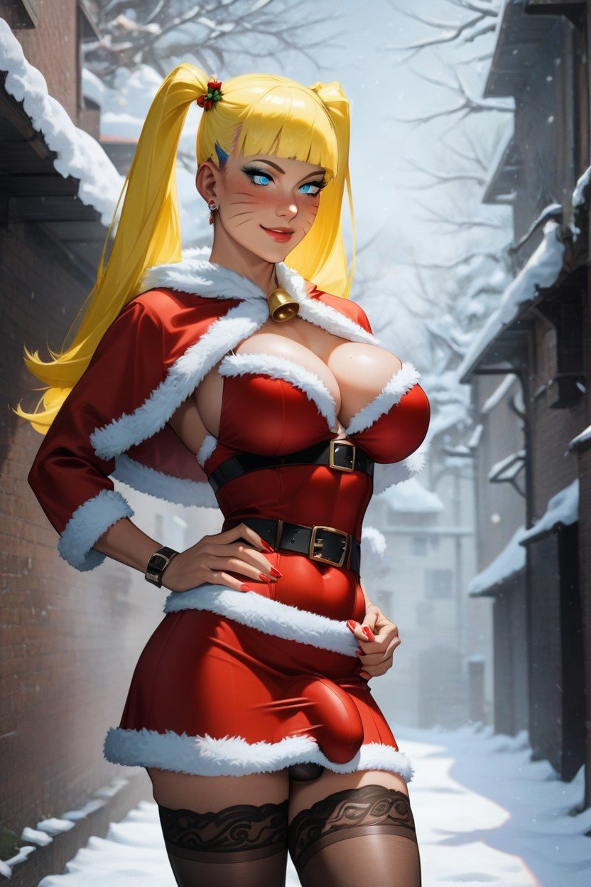 Cock Bulge, Sexy Santa Costume, Small Furry AI Porn