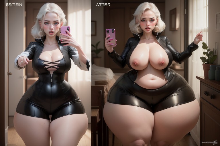 Selfie, Unreal Gargantuan Breasts, Unreal Gargantuan Fat Sized Breast Hentai AI Porn