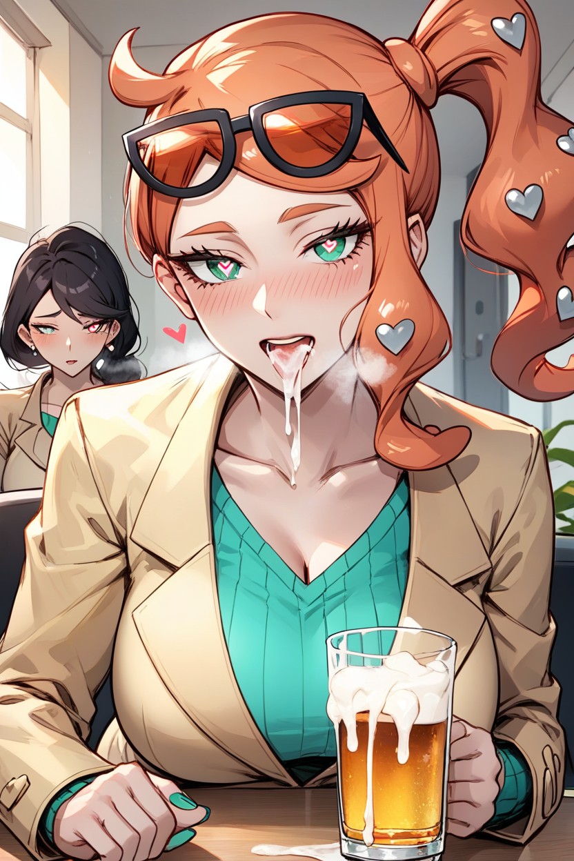 Close Up, Ribbed_shirt, Green_footwear Hentai AI Porn