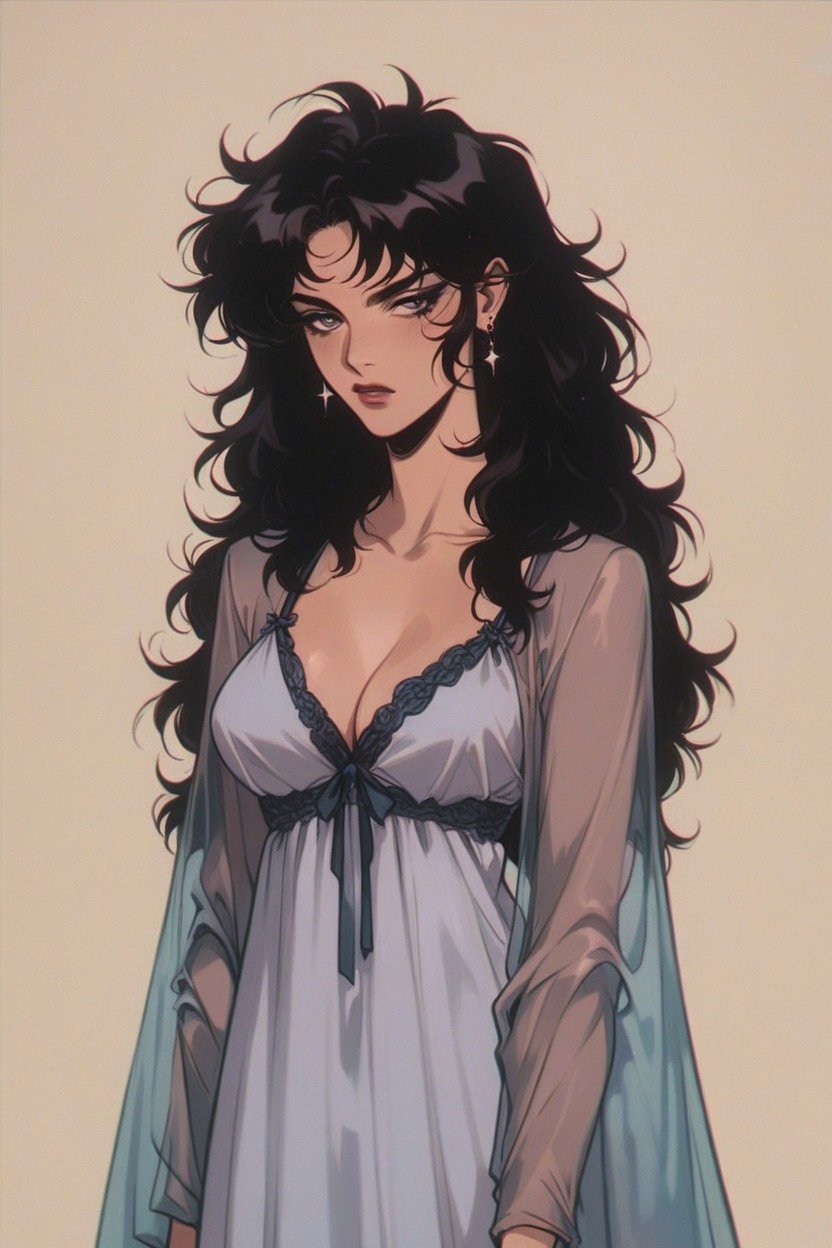 Wolfcut, Chemise, Female Asian AI Porn