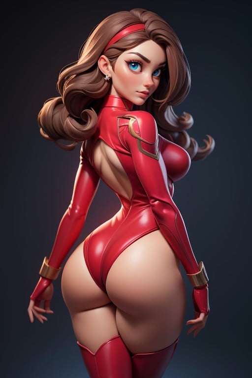 Latex Gloves, Thick, Red Leotard AI Porn
