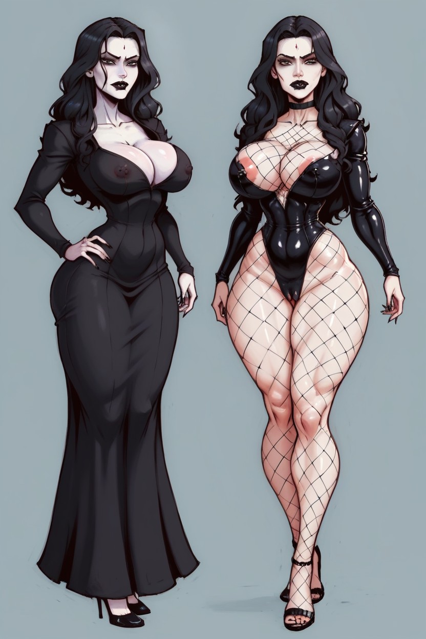 Scary House Background, Big Breasts, Pale Skin AI Porn