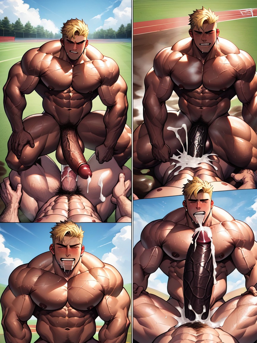 Huge Cum, Sucking, Tall Muscular Body AI Gay Porn