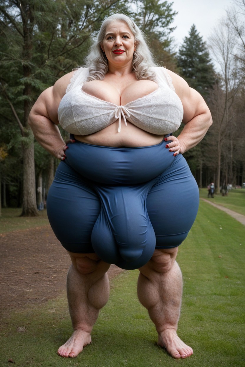Park, Christmas, Large Long Bulge Through Clothing AI Porn