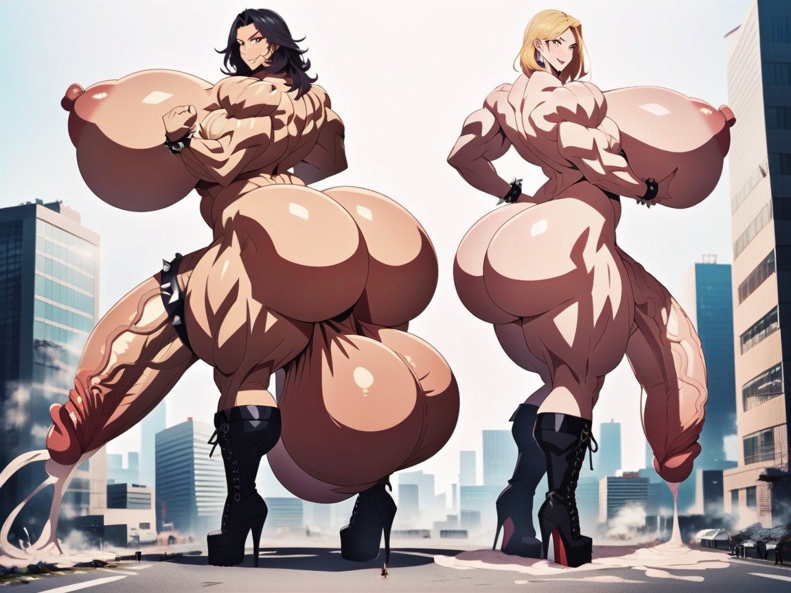 Breast Expansion, Destruction, Spiked Bracelet Shemale AI Porn