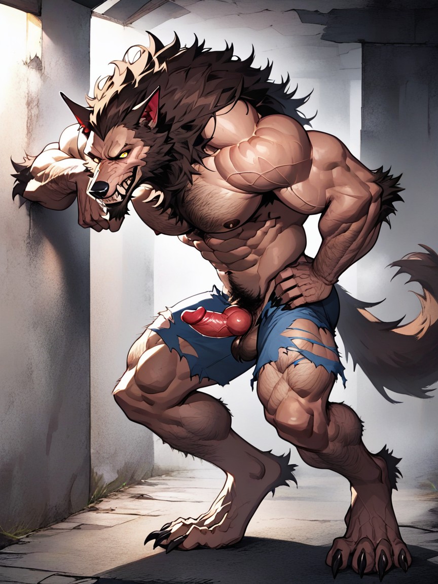 Thick Brown Pubic Hair, Anthro Art Werewolf, Bending Over AI Gay Porn
