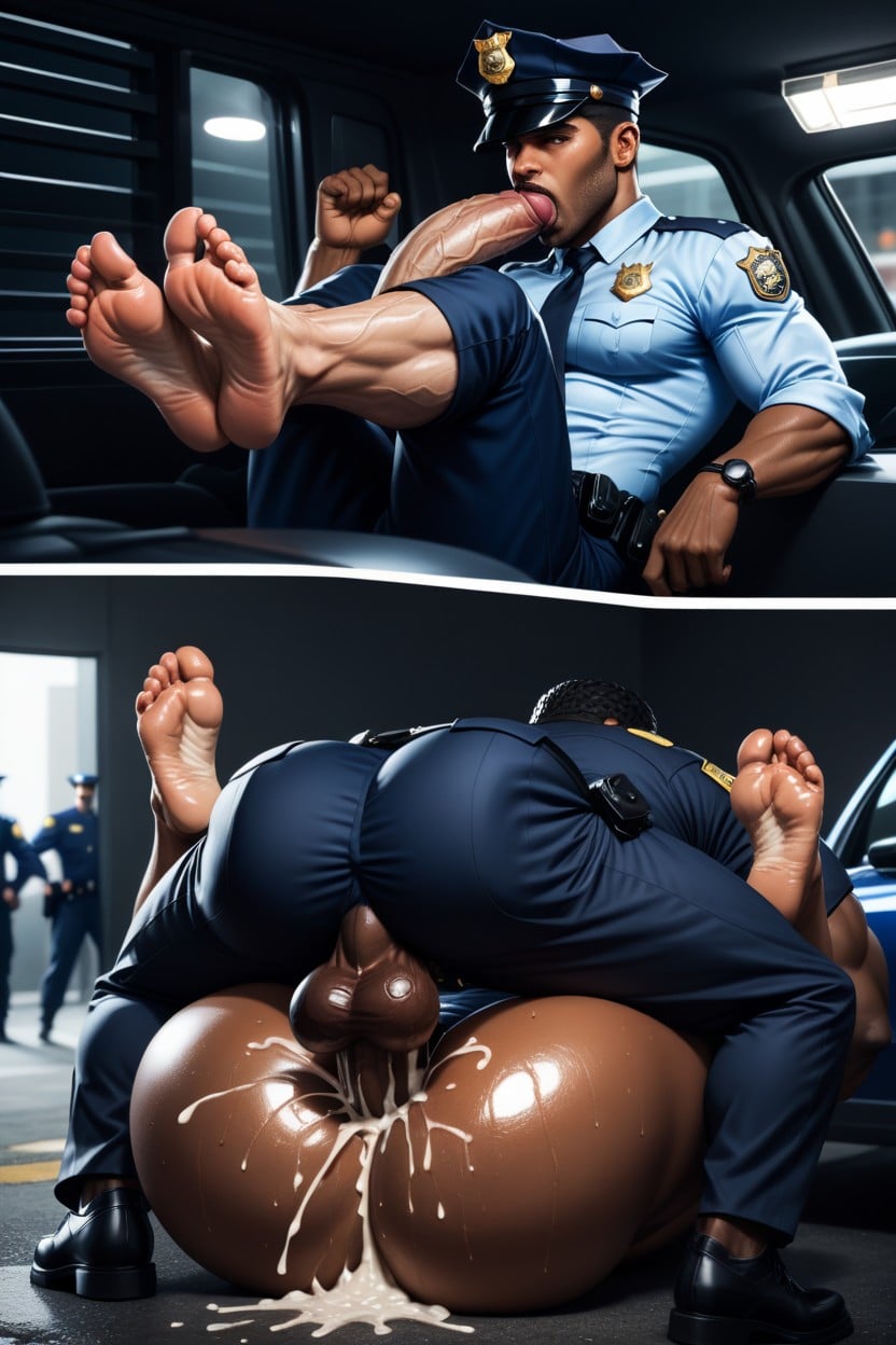 Cumshot, Jail Cell, Criminal Fucking Cop AI Gay Porn