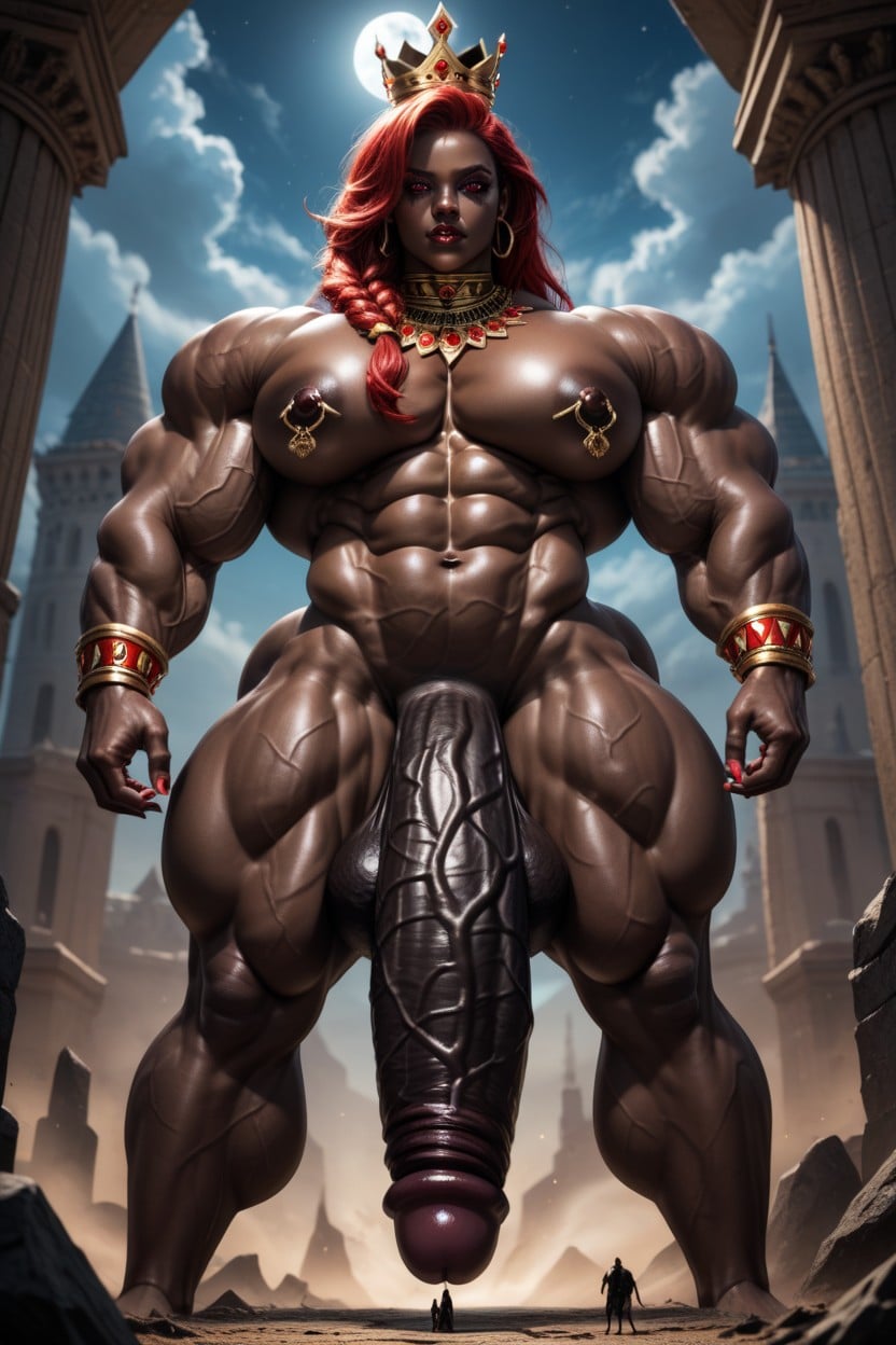 Bottom Heavy, Exaggerated Big Butt, Gigantic Muscle Shemale AI Porn