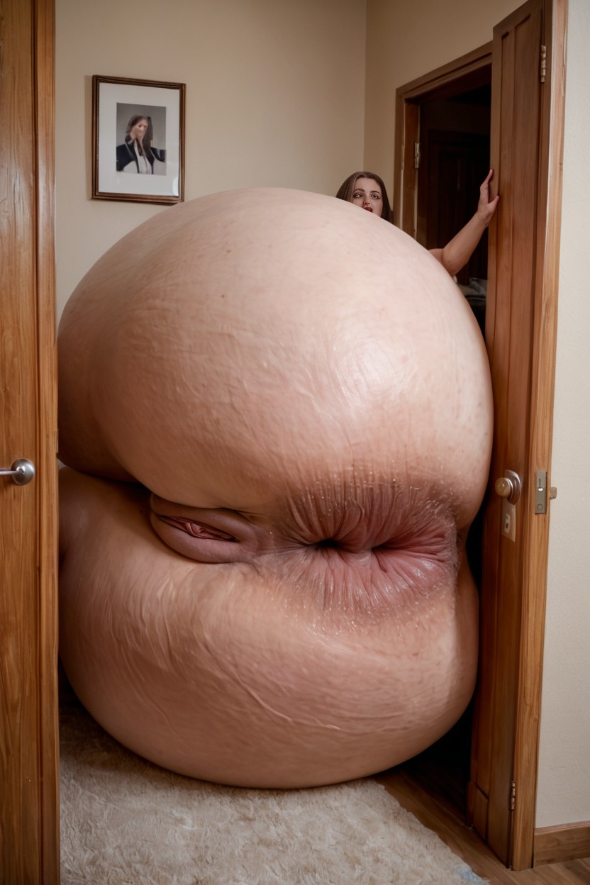 Hyper Vagina Body Hyper Anus Body, Hyper Clit Pussy Body, Head Up Against Celling AI 포르노