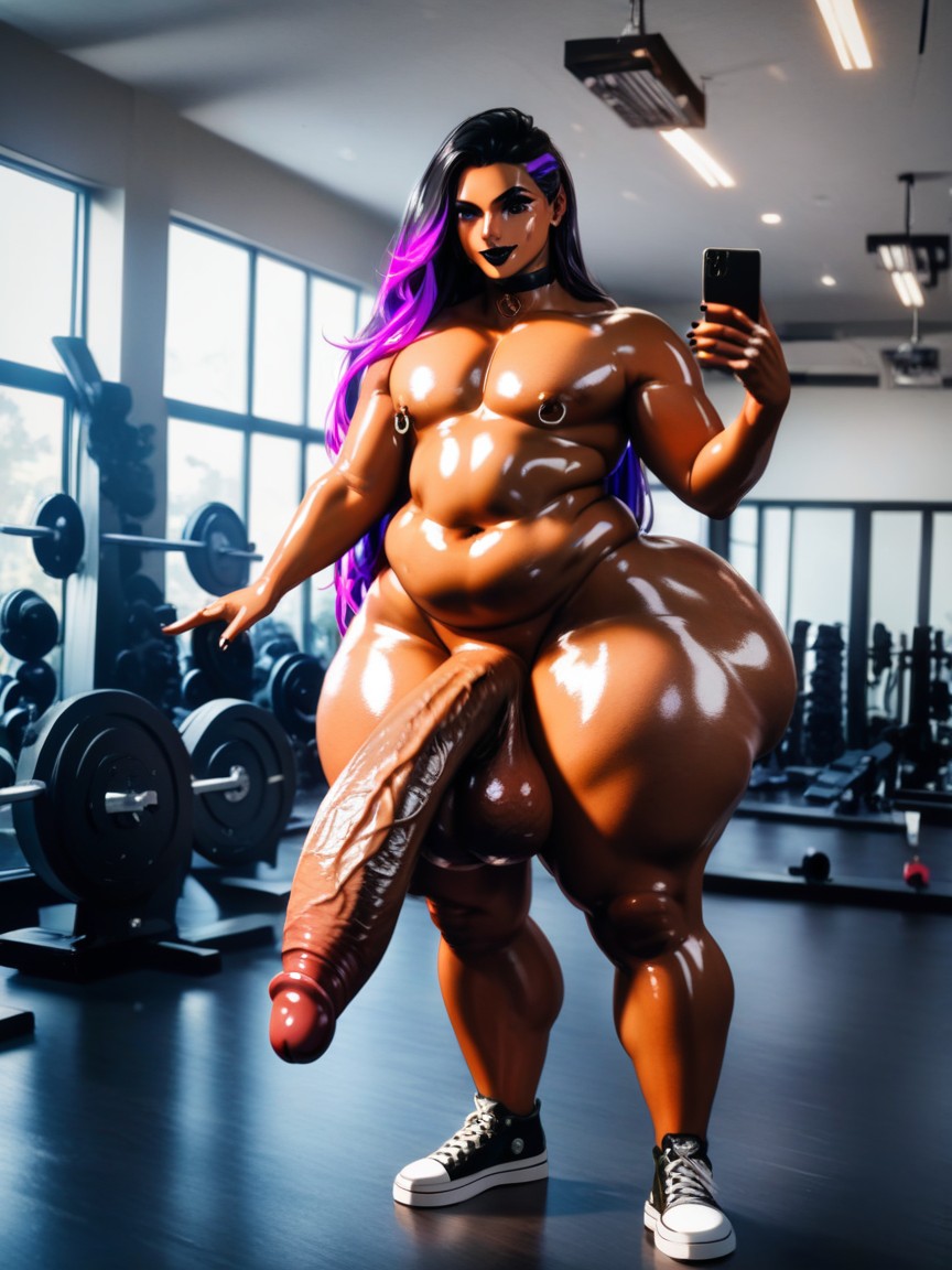 Curvy Body, Fat, Tan Skin AI Gay Porn