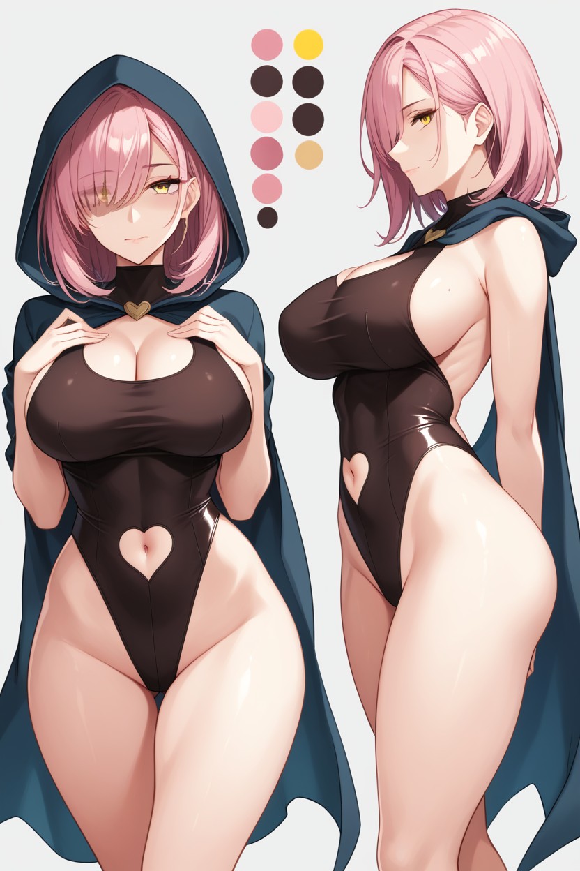 Navel Cutout, Black Leotard, Tight Leotard Hentai AI Porn
