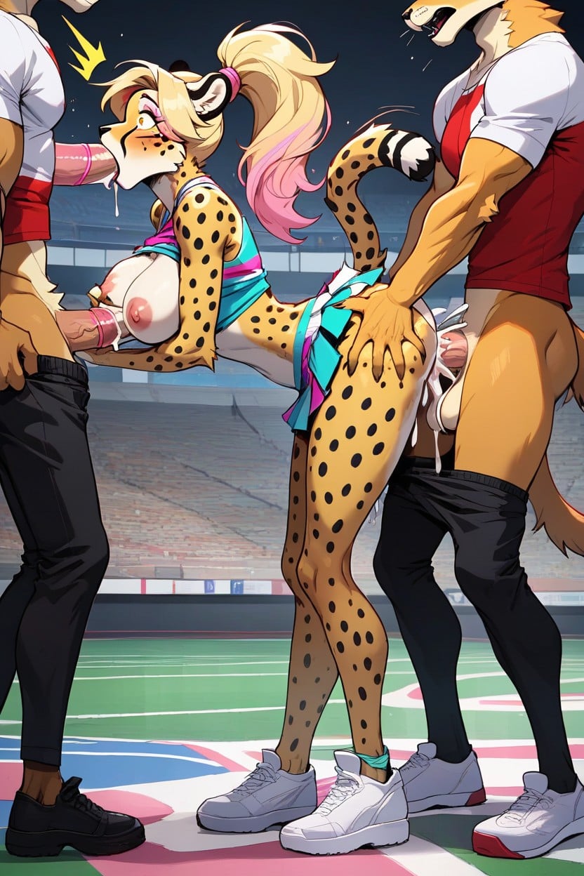 Surprised, Spitroast, Many Panties On The Floor Furry AI Porn