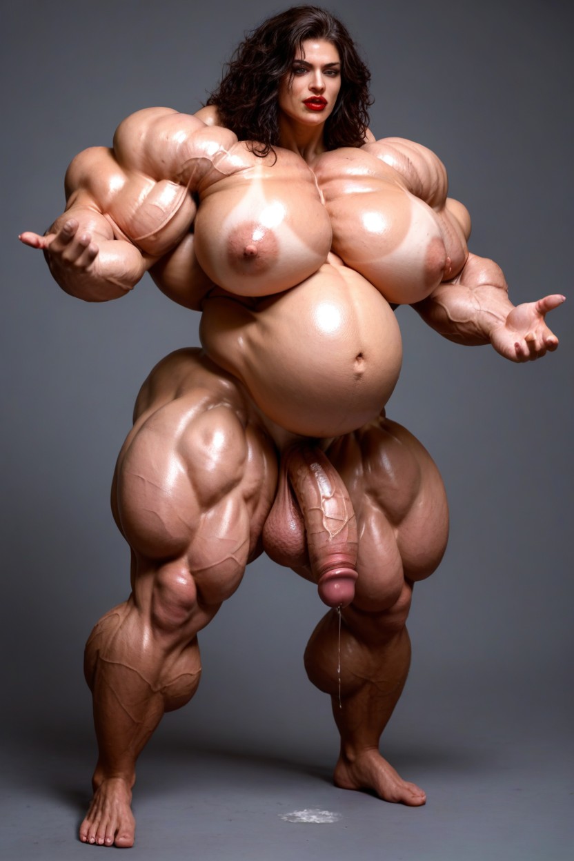 Hyper Huge Thighs, Hyper Gigantic Muscles, Medium Penis Porno shemale IA
