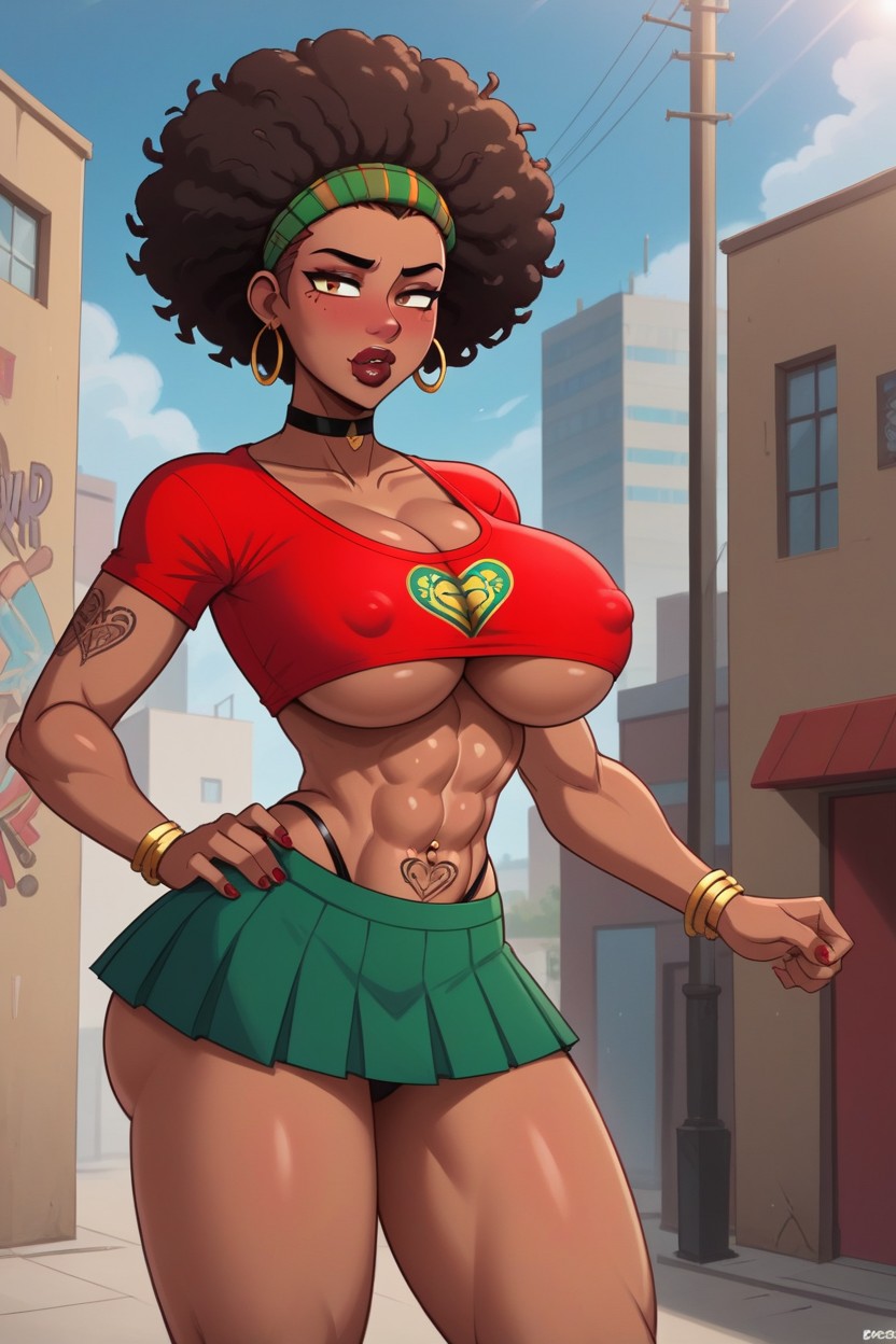 Earrings, Hourglass Figure, Alleyway Hentai AI Porn