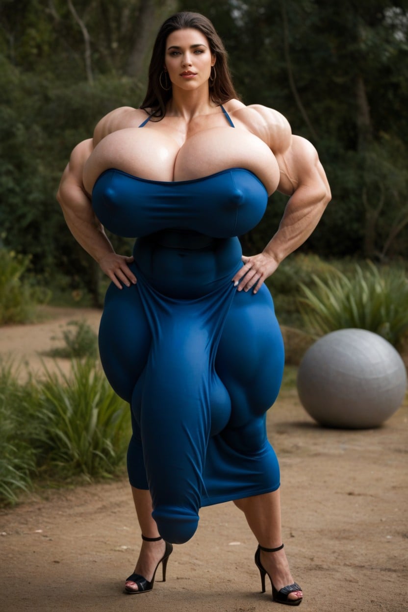 Extreme Hyper Testicles Bulge, Uniform, Form Fitting Clothes Shemale AI Porn