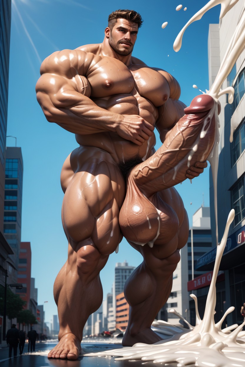 Arms Crossed, Southern European, Huge Ball AI Gay Porn