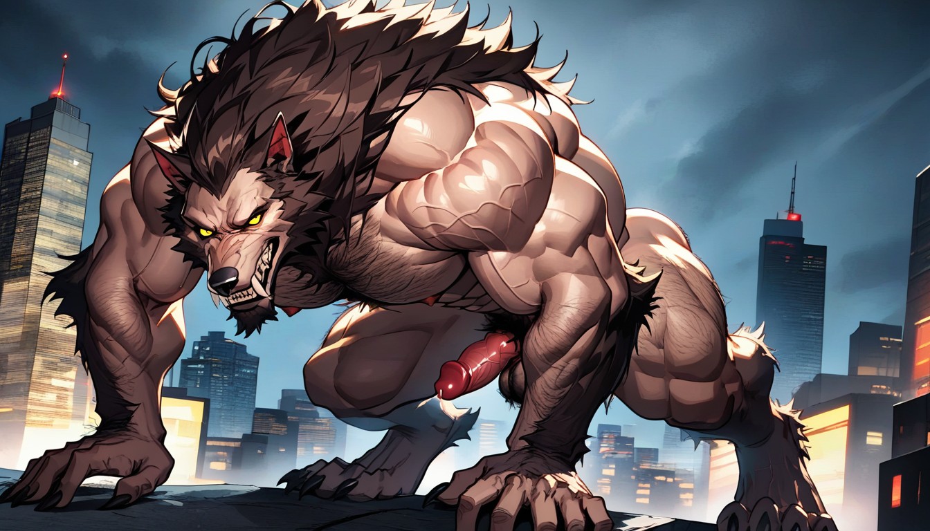 弯腰, 全身, Werewolf Has Yellow Eyes AI同性戀黃片