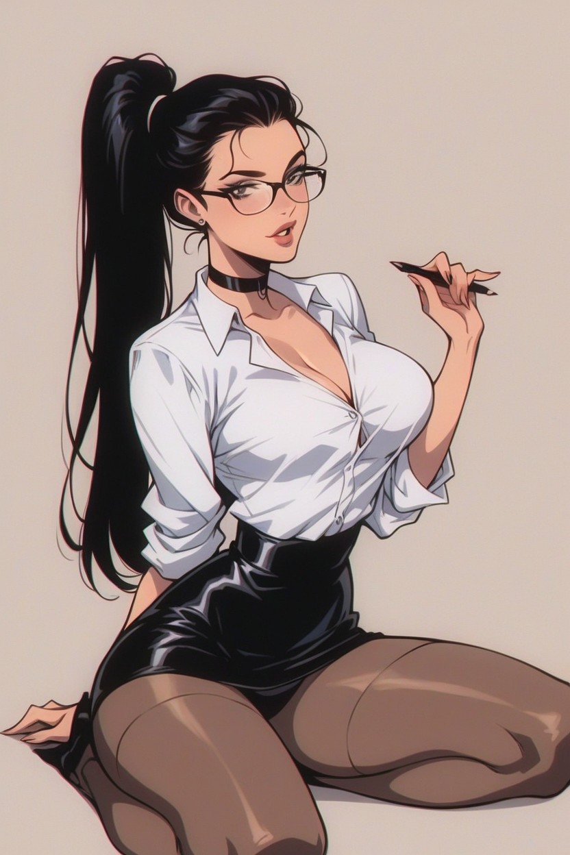 Big Ass, Rounded Ass, Choker Hentai AI Porn