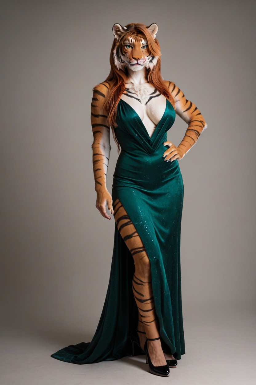 Long Length, Human Face, Formal Dress Furry AI Porn