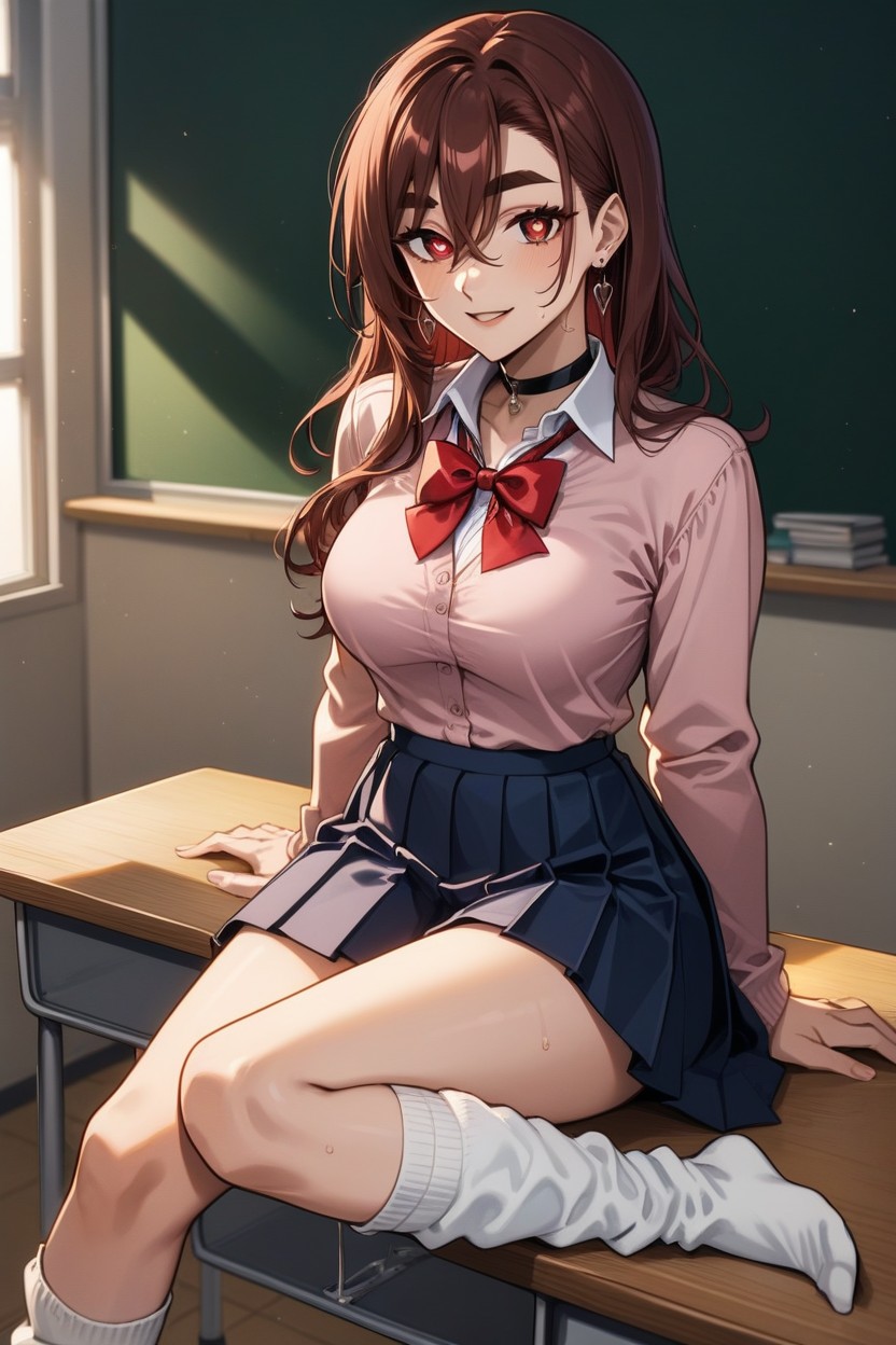 Looking At Viewer, Loose Socks, Face Focus AI Porn