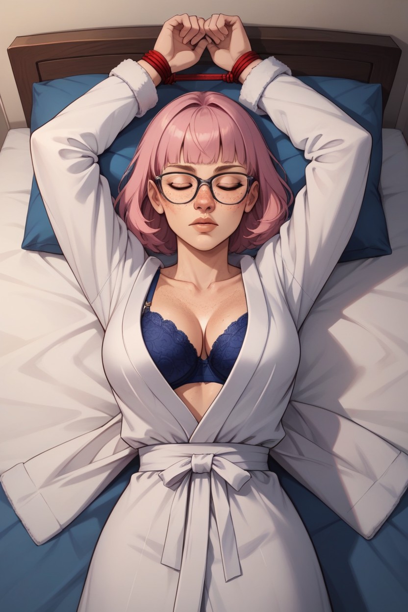 Glasses, Bathrobe, American AI Porn