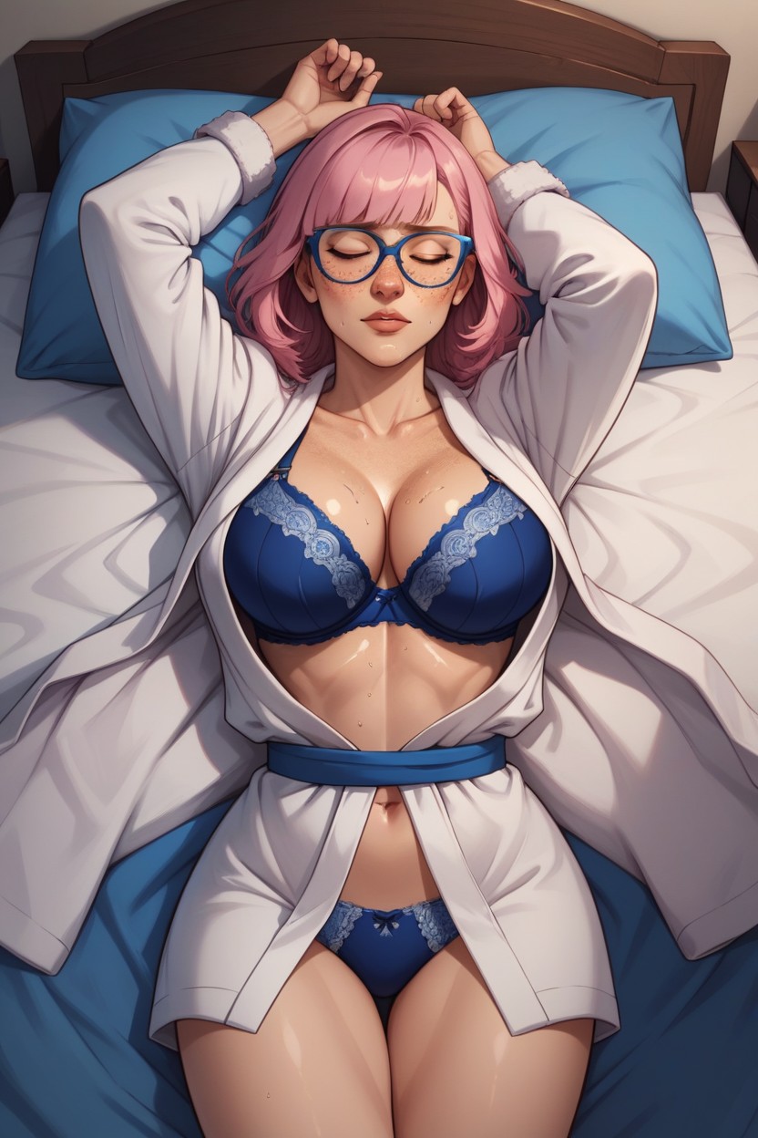 Eyes Closed, Pretty Face, Medium Length AI Porn