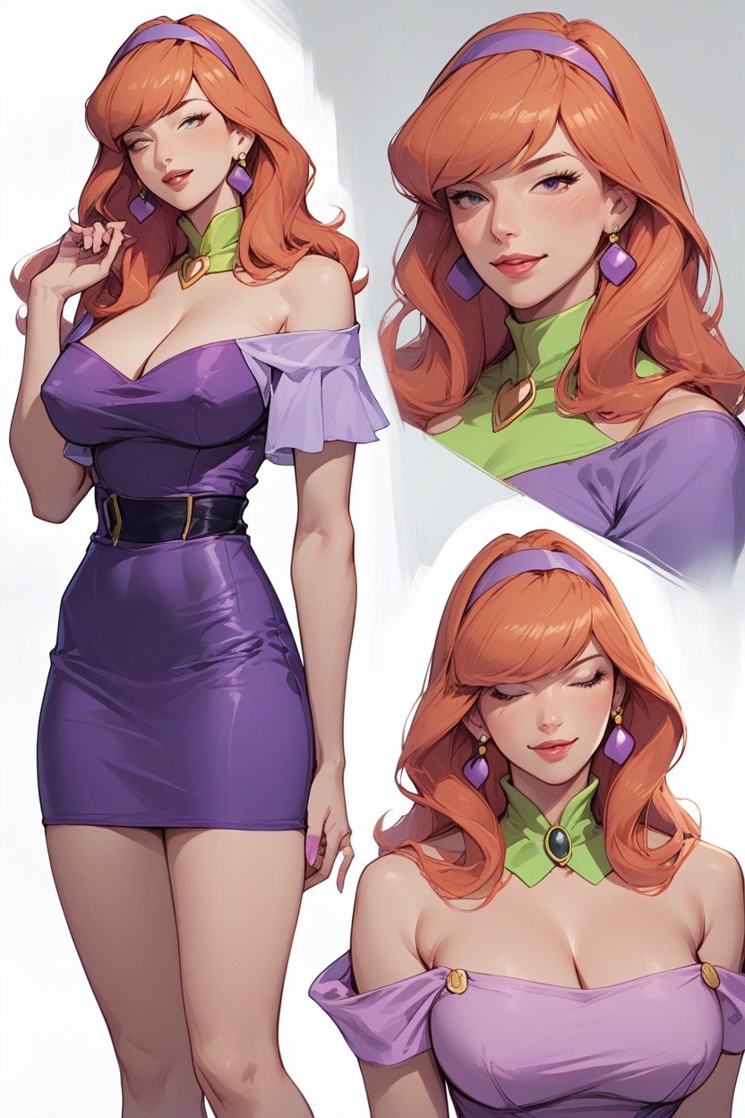 Upskirt, Daphne Blake, Multiple Views Furry AI Porn
