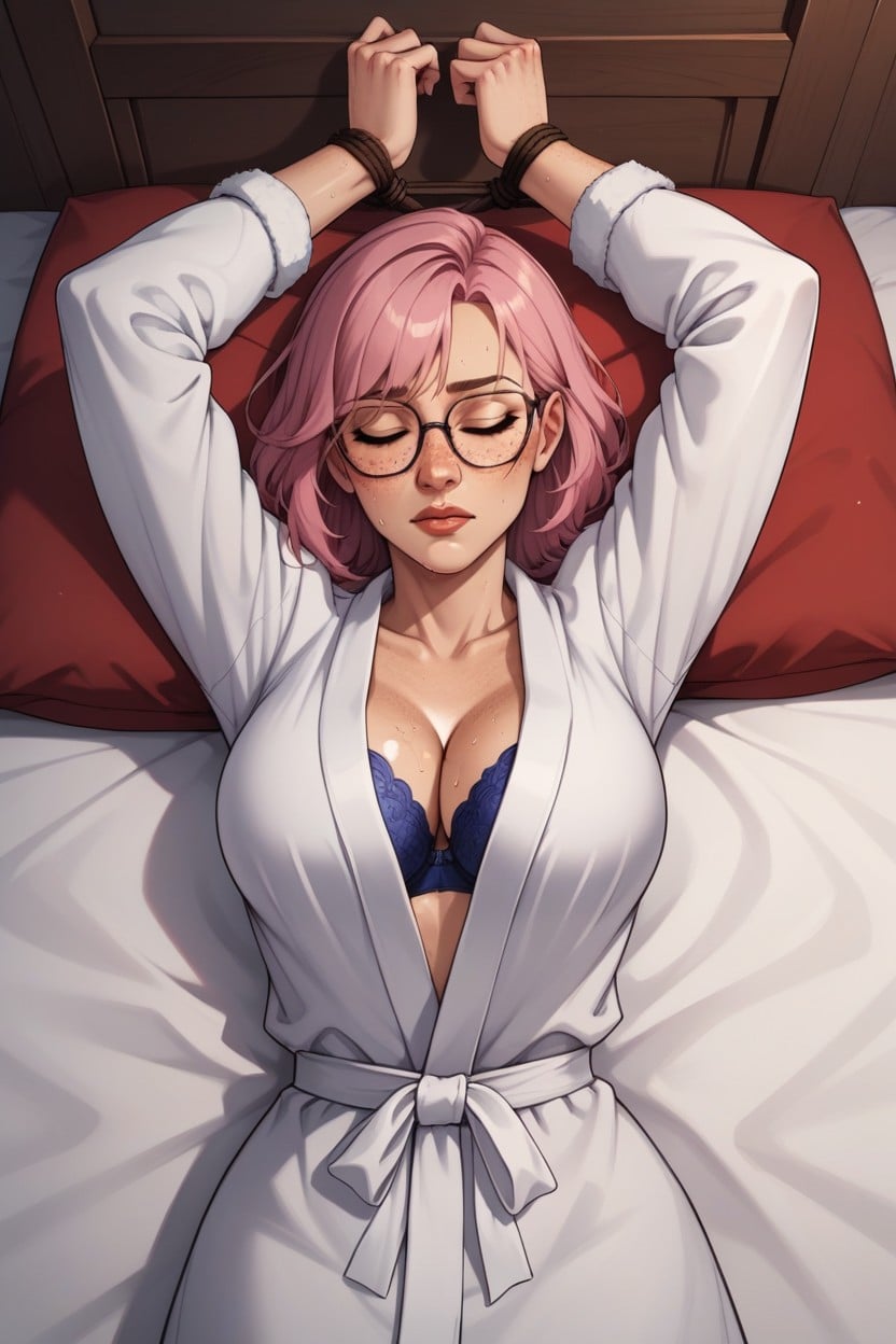 Pov I Am Grabbing Her Neck With Both Hands, Glasses, Bathrobe AI Porn