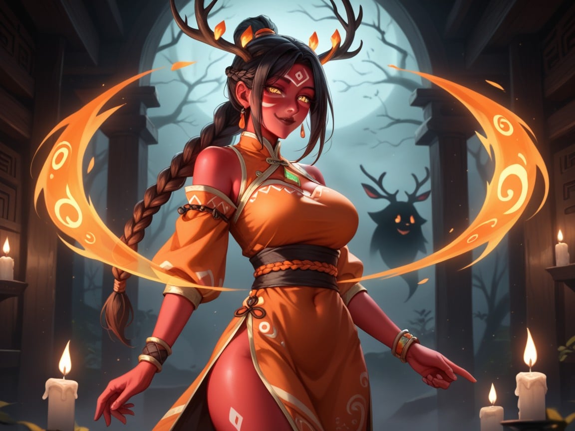 Outdoors, Braided, Shaman Woman Hentai AI Porn