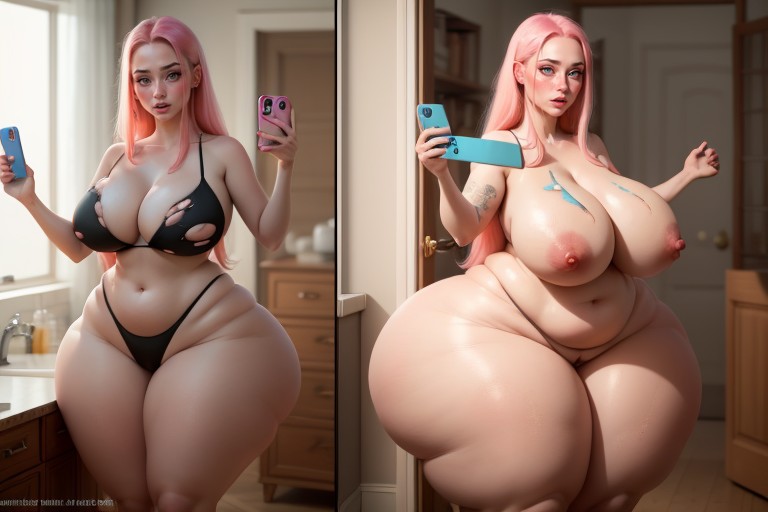 Extremely Mega Extra Fat Thick Feedee Woman Waifu With Thick Wide Hips, Breast Expansion, Ssbbw Hentai AI Porn