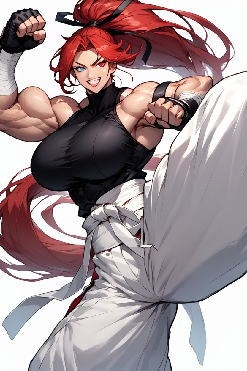 Completly White Background, Visible Forehead, Smiling Hentai AI Porn