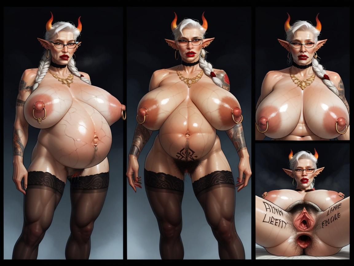 Saggy Breasts, Female Goblin, Body Modification Hentai AI Porn