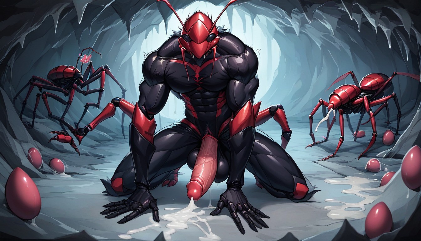 In Cave, Anal Sex, Insect Exoskeleton Furry AI Porn