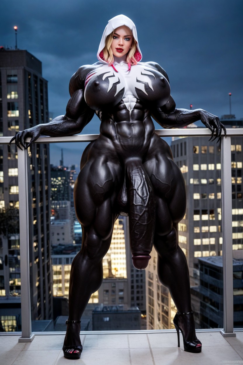 Stiletto Heels, Blonde, Superhero Shemale AI Porn