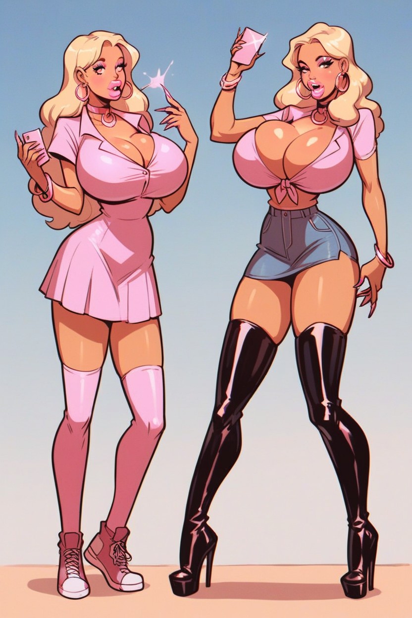 Transformation, Becoming A Bimbo, Breasts Grow Hentai AI Porn