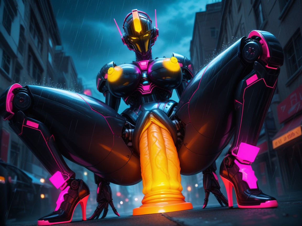 Robot Arms, Dildo Ride, Feminine Legs AI Porn