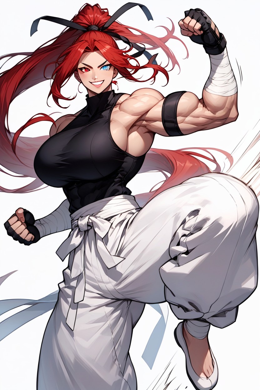 Gigantic Biceps, Large Body, Red Hair Hentai AI Porn