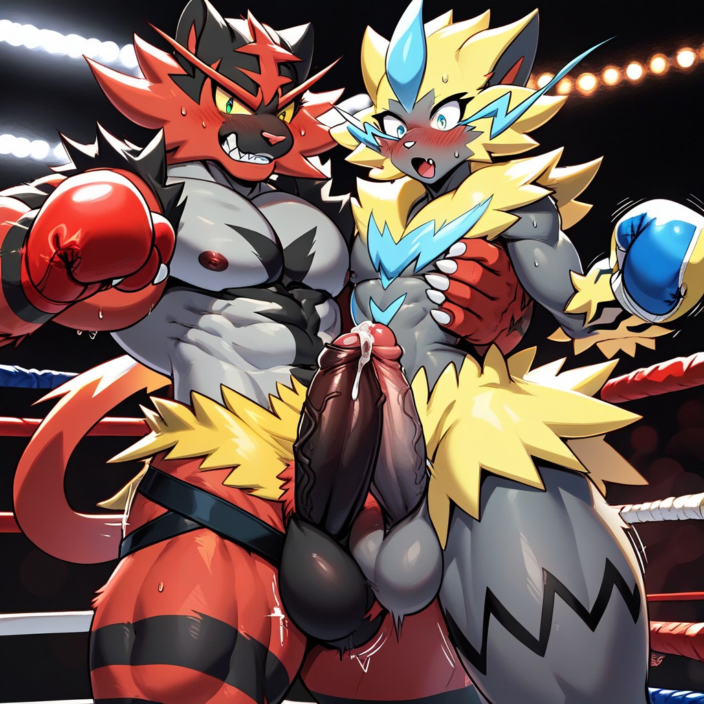 Gay Sex, Leaking Precum, Thigh Sex Furry AI Porn