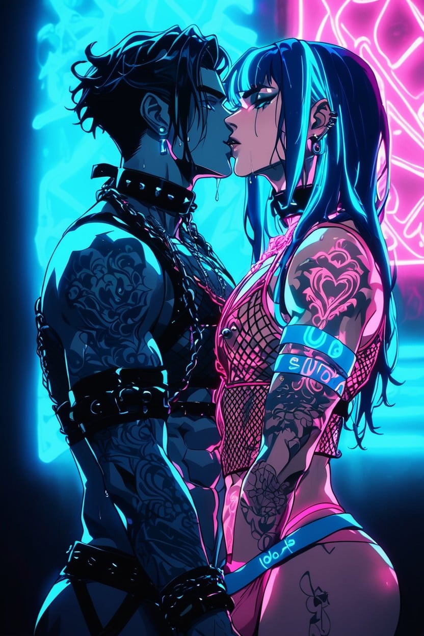 Open Clothes, Blue Eyes, Dark Lighting AI Gay Porn