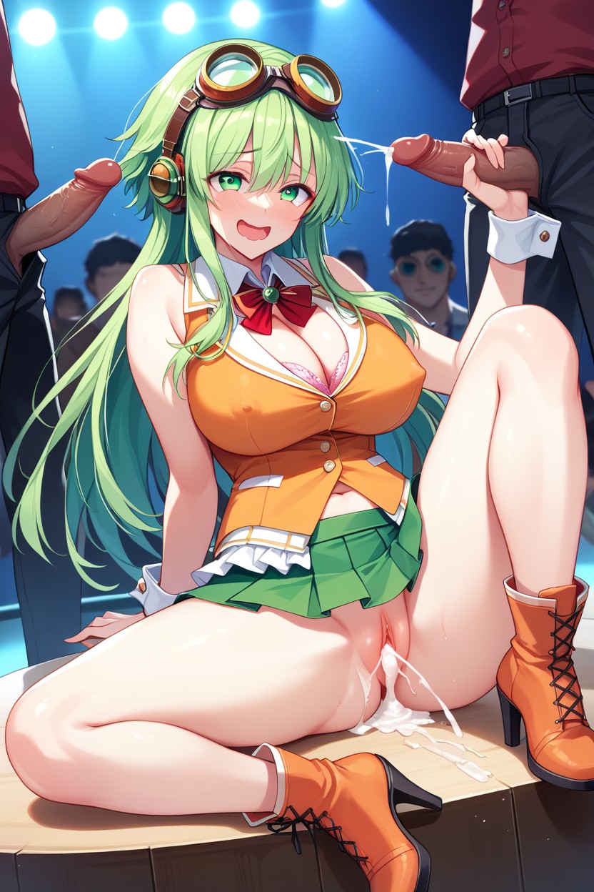 Orgasm, Orange Vest, Short Length Hentai AI Porn