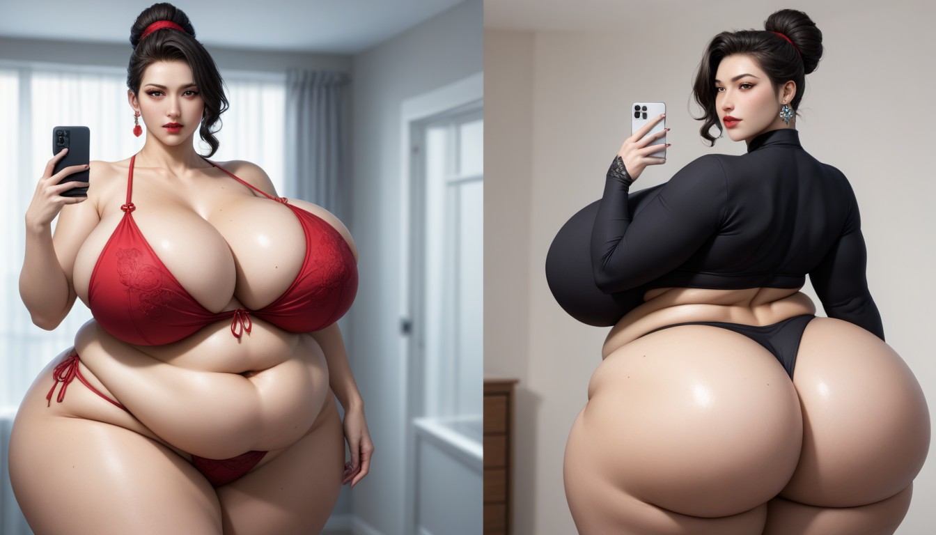 Unreal Sized Ultra Mega Gargantuan Mega Huge Mega Fat Sized Breasts, Extremely Hugely Fat Feedee Hucow Fetish, Asian Hentai AI Porn