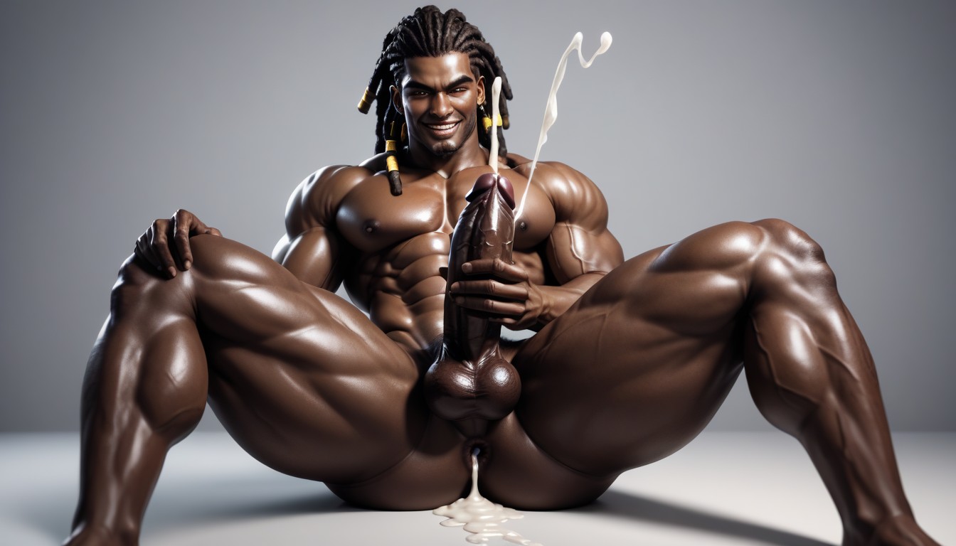 African, Big Erect Penis, Naked AI Gay Porn