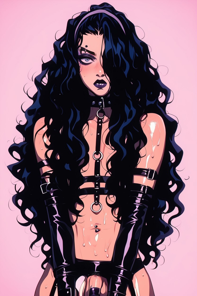 Embarrassed , Gothic, Goth Choker Shemale AI Porn